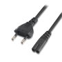 Aisens Cable de Alimentación Forma 8 CEE 7/16 a C7, 1,5m, Negro